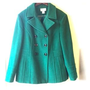St. John’s Bay Emerald Green Pea Coat Sz XL